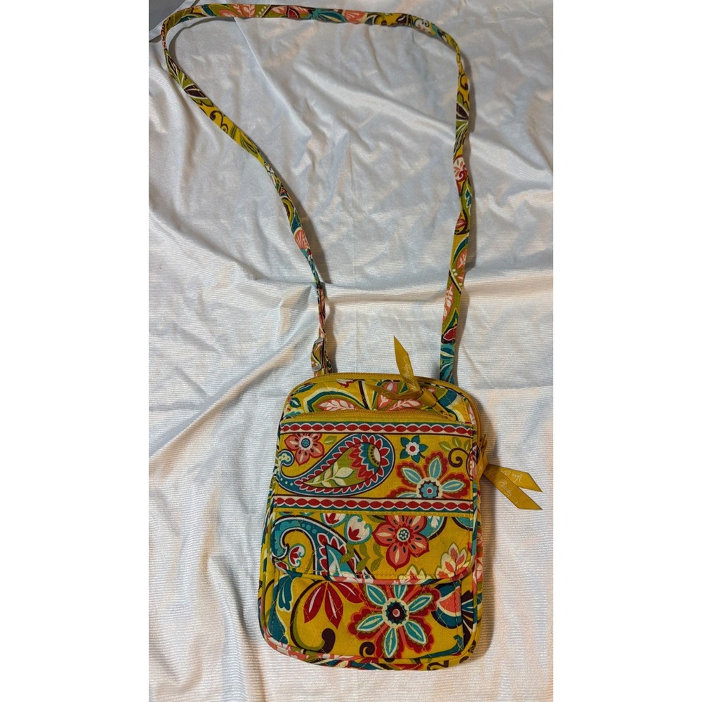 Retired Provencal yellow floral paisley small crossbody bag